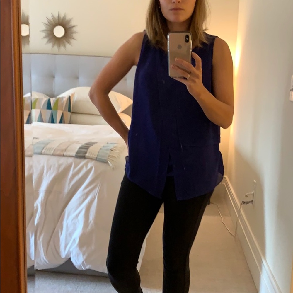 Dark purple silk Ovi top